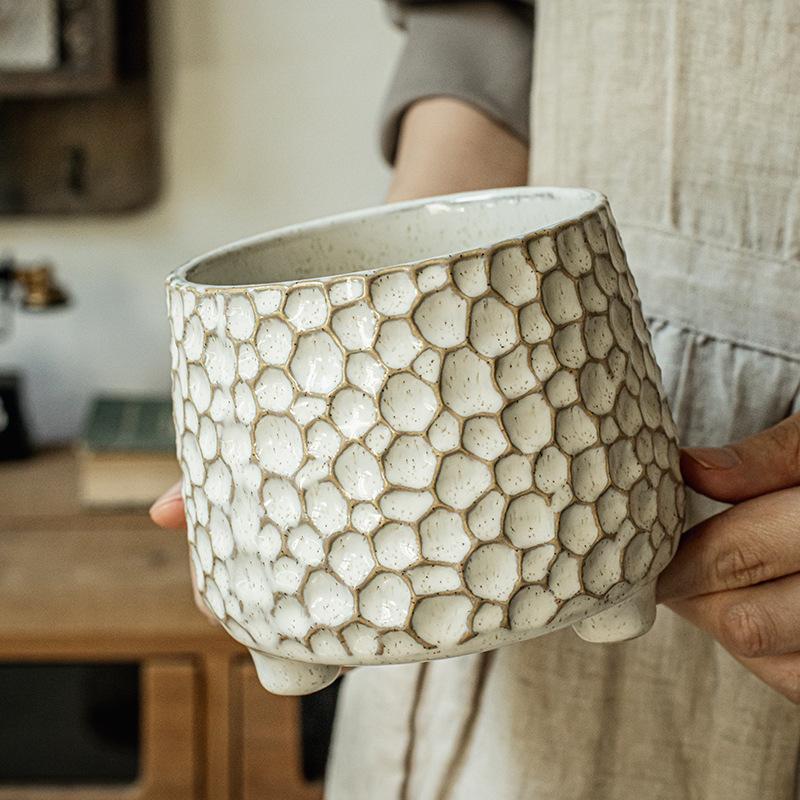 Zabawny ceramiczny pojemnik do przechowywania w kształcie szyszki na trzech nogach - Rurka na narzędzia kuchenne, Słoik ozdobny, Prezent świąteczny, Wytrzymały materiał ceramiczny