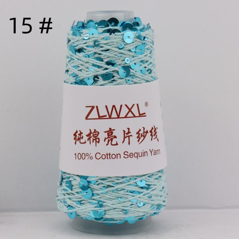 1000g /3200M 100% Cotton Yarn 6mm+3mm Special Sequin Yarn DIY Knitted Garment Accessories Rag Doll Knitting Yarn