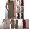 New Women Summer Sexy Party Dress Elegant Sleeveless Turtleneck Mini Dress For Casual Events