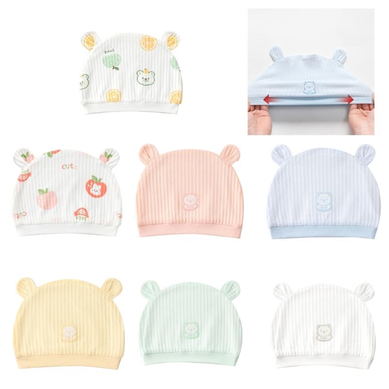 Stylish Infant Beanie Cap 0-1 Month Boys Girls Warm Bonnet Soft Breathable Baby Hat Newborn Fetal Cap for Indoor Outdoor