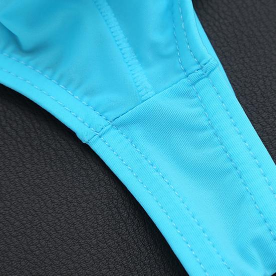 Men Sexy Thong Low-rise U-Convex Solid Color Briefs Elastic Waistband Slim Fit Solid