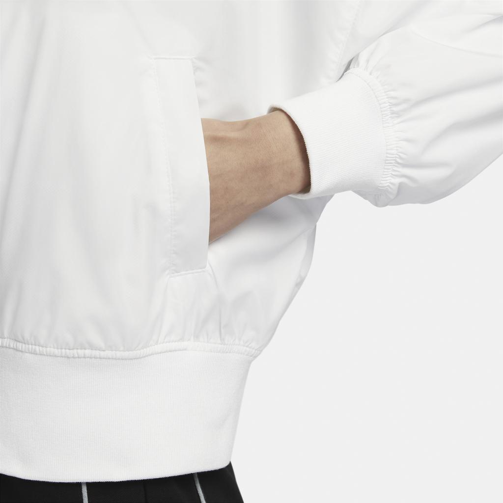 Nike Sportswear Essentials Solid Color Casual Baseball Collar Long Sleeve Jacket Women jackets White FN2840-100