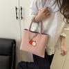 Cute Student Tutoring Nylon Cloth Handbag Korean Version of the New Apple Embroidered Large-capacity Versatile Shopping Shoulder Bag