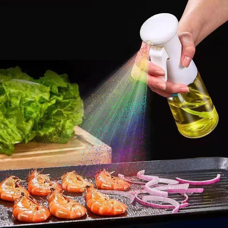 1PC 300ML Olive Oil Spray Bottle Kitchen Soy Sauce Vinegar Seasoning Container Dispenser for Camping BBQ Roasting Cooking Salad