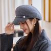 Hat Autumn and Winter Women's Fashion Cap Beret British Woolen Octagonal Hat