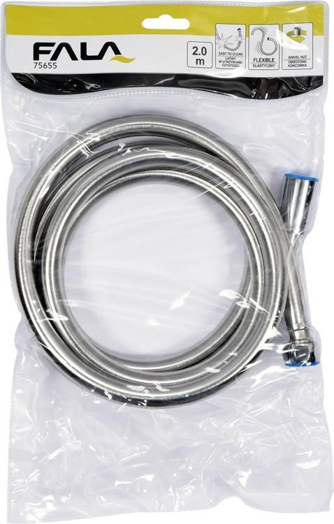 SHOWER HOSE 2.0M PVC EXTRA SILVER 75655 WAVE