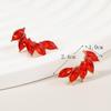 Trendy Rhinestone Wing Earrings: Stylish Crystal Flower Design
