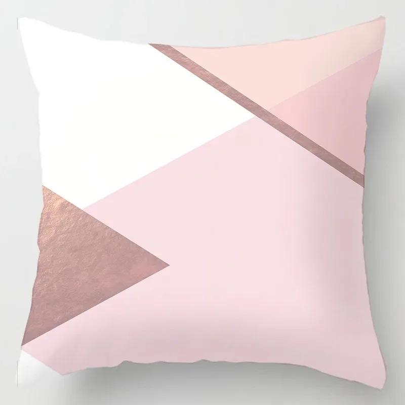 Fashionable Luxury Home Decoration Geometric Lines Abstract Style Ginkgo Leaf Print Pillow Cover Office Chair Cushion Cover