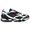 Mizuno Icon Textile, Leather Slip Resistant, Abrasion Resistant, Breathable Low top Running Shoes Men's Black White Red D1GA212209