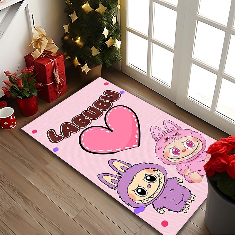 1pc LABUBU Rug, Digital Printed Home Chair Sofa Mat, Durable Office Area Carpet, Beautiful Festival Decorations