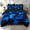 3Pcs Breathable Geometric Pattern Duvet Cover Set, All Season Machine Washable Bedding with Pillowcases Home Decor