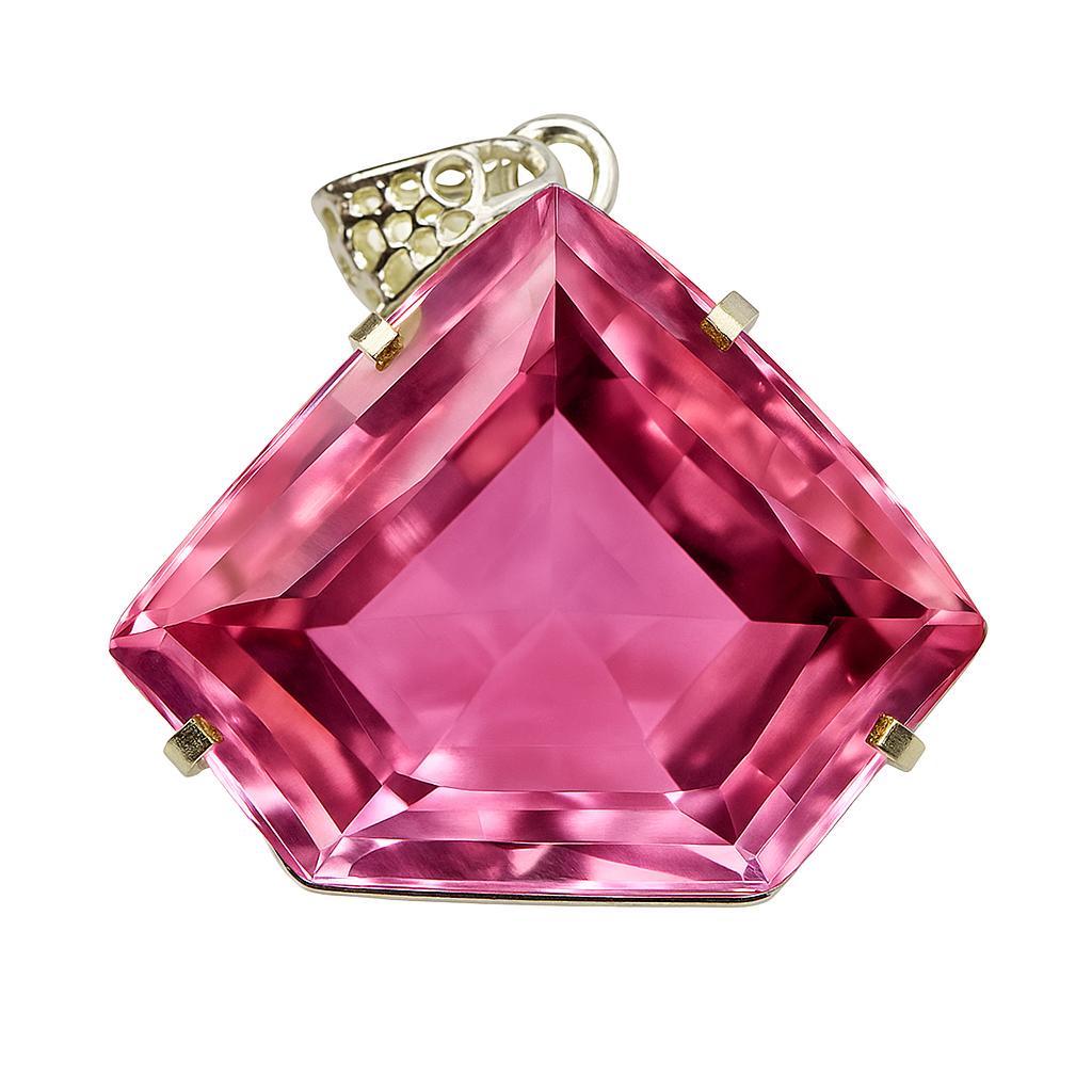 Lab Created Sapphire 103 Ct Fancy Cut Pendant Certified Sterling Silver Jewelry AI-31-NS