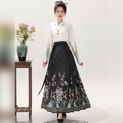 Chinesischer Hanfu-Anzug für Frauen im Stil der Ming-Dynastie mit Pferdegesicht