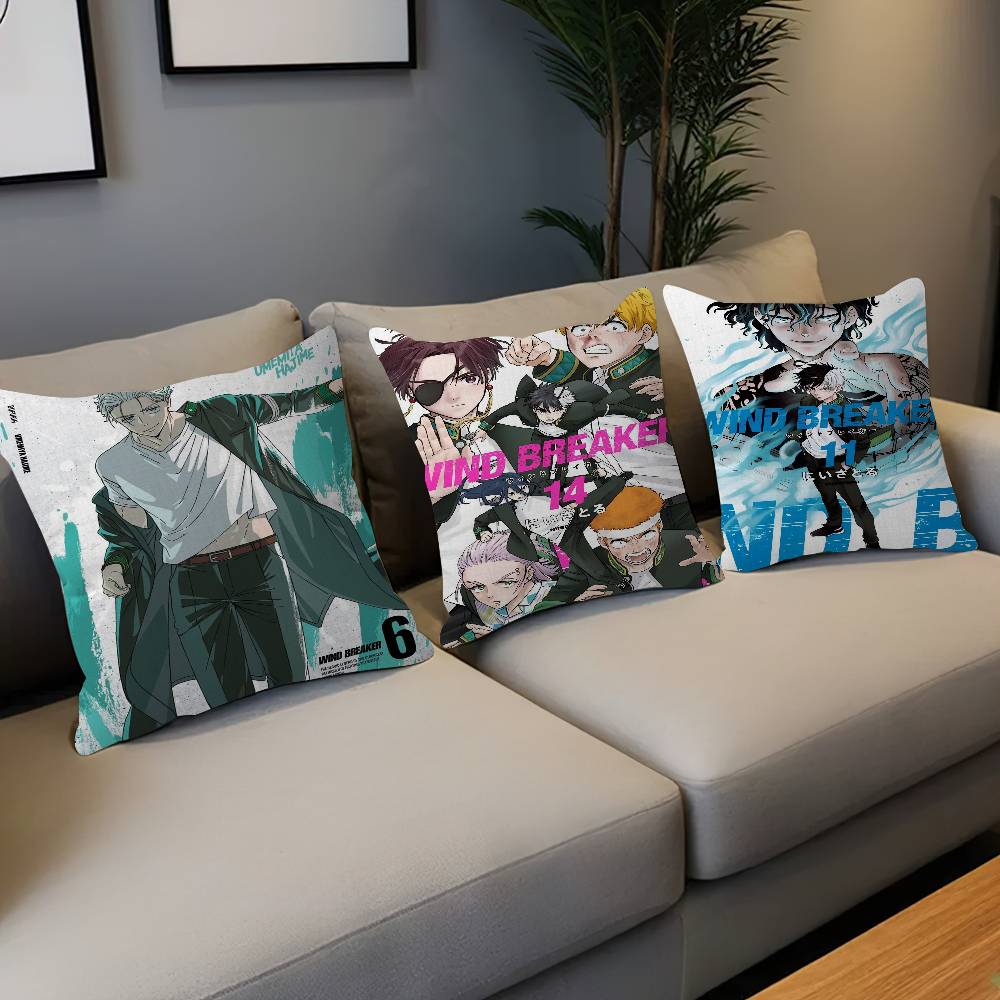 Japanese Anime Wind Breaker Personalized Pillow Cover Kids Bedroom Wild Party Decor Pillowcase Kid Birthday Shower Gift