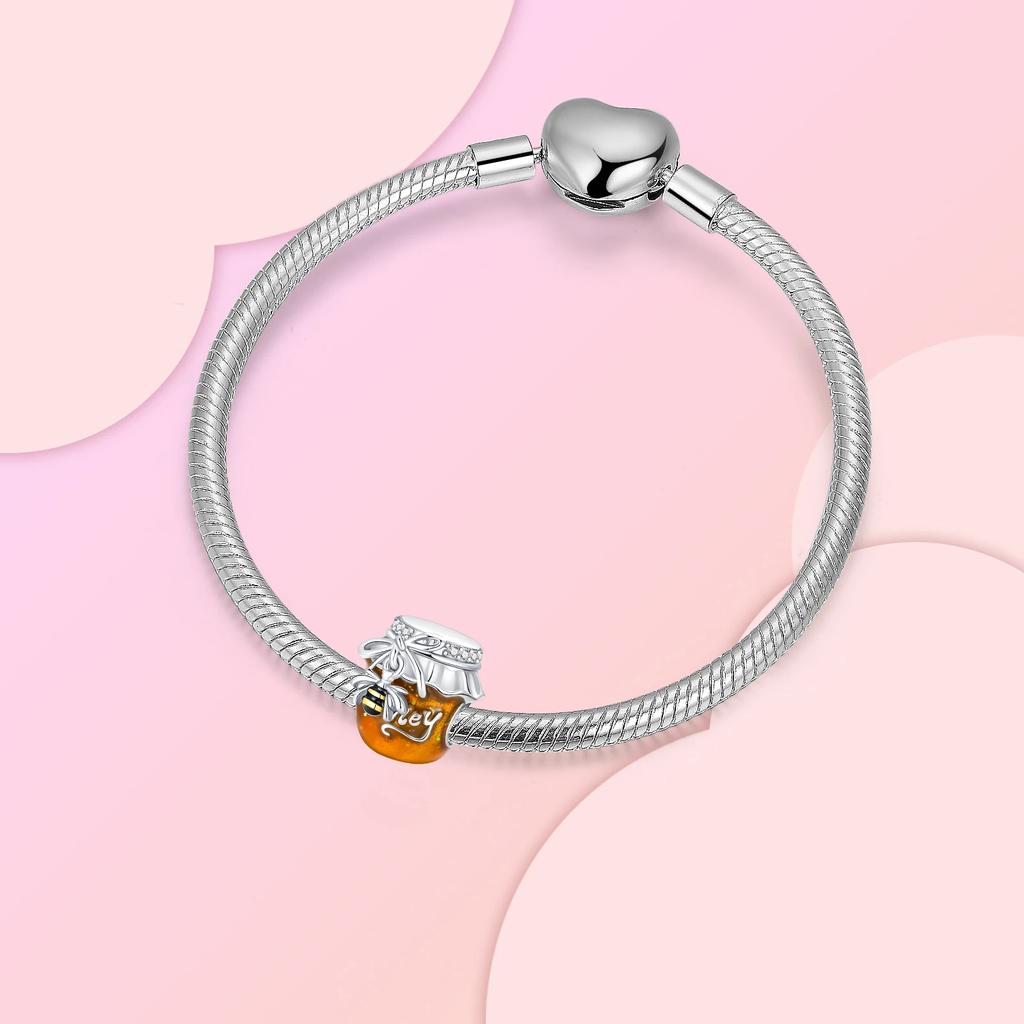 Kupfer Bienen Honigglas Gelbe Serie Anhänger Charm Passend Armband DIY Perle Frau Premium Schmuck Valentinstag Geburtstagsgeschenk