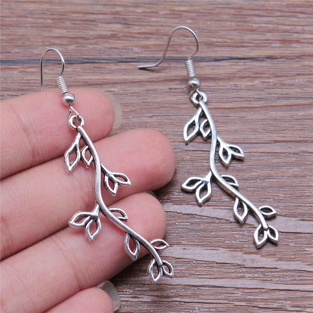 Drop & Dangle Earring Plant Four-Leaf Clover Cactus Vintage Jewelry SuppliesEarring Size 18x19mm QE021