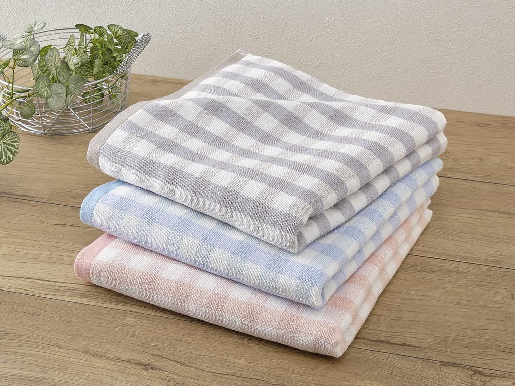 Kosugizen Bath Towel Pastel Cross 3 Colors 1 Piece Each 60 X 120 Cm Thin Type That Dries Quickly Great Value Set of 3 SV-608-3