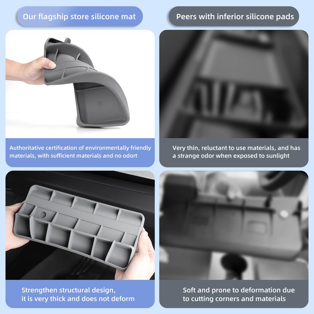 Für Tesla Model 3 Highland 2025 Auto Armaturenbrett Ablage Mittelkonsole Display Aufbewahrungsbox Versteckte Ablage hinter dem Bildschirm Organizer