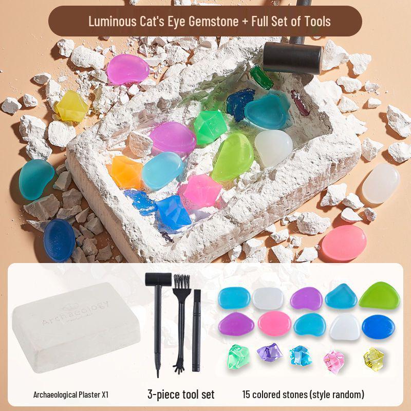 Kit de săpat ou de dinozaur: Jucărie Educativă DIY cu Gemă Fosilă Arheologică pentru Copii