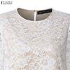ZANZEA Women Elegant Casual Round Neck Half Sleeve Lace Dress