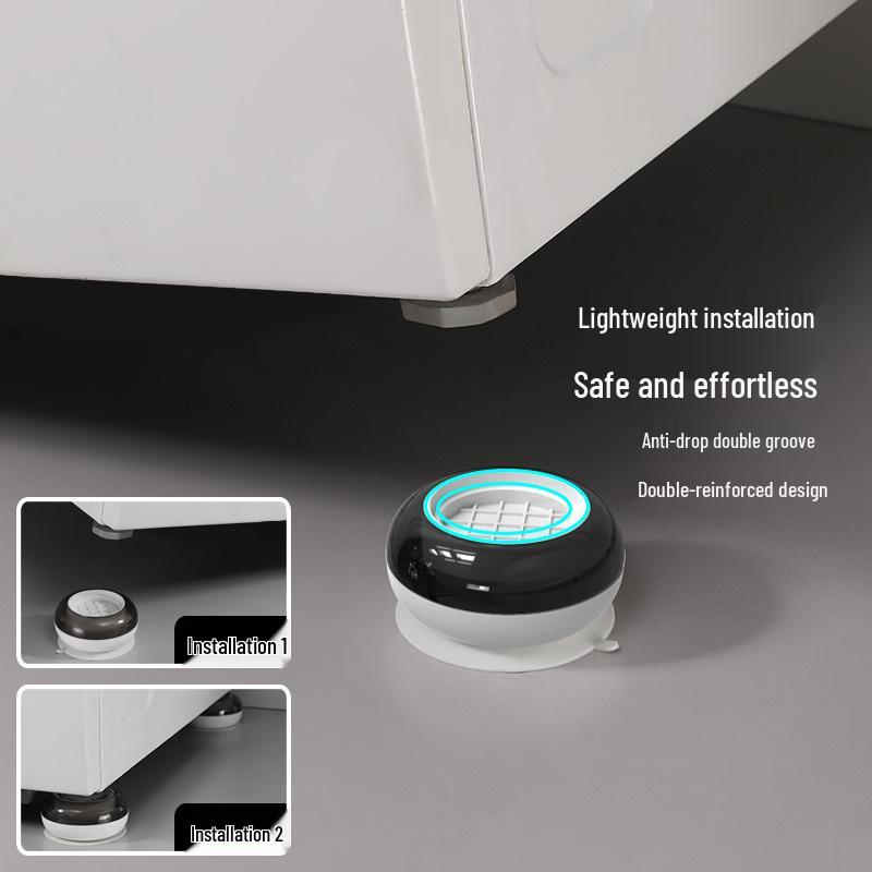Mobile Base Stand with Wheels for Front Load Washers and Fridges - Adjustable Anti-Vibration Support Pads and Storage Rack