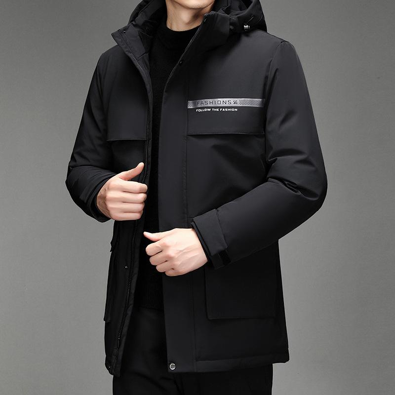 Medium and Long Thermal Down Jacket for Men's Father Work Clothing for The Elderly 90 Goose Down Jacket for Men Thickened Grandfather Clothing