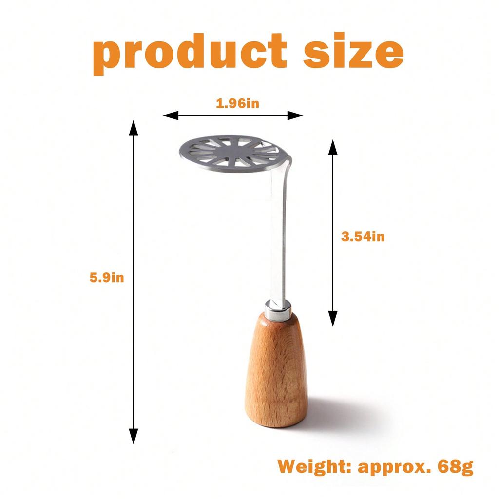 Mini Potato Masher, 2/10 Counts Stainless Steel Masher With Wood Non Slip Handle, Avocado Bean Vegetable Masher For Kitchen