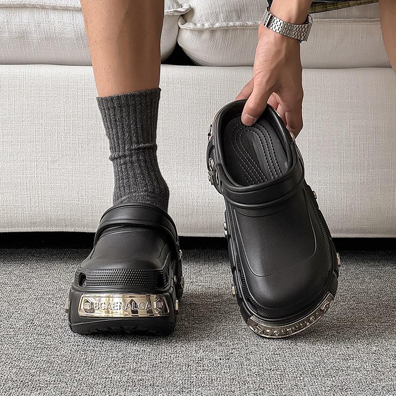 3809 Thick-soled Hole Shoes for Men and Women Couples, Thick-soled Height Increase of 7 Cm, Slippers Summer Sandals