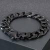 Hypoallergenic Matte Stainless Steel Cuban Chain Bracelet for Men Brushed Black/Silver Color Men's Bracelets With Lobster Clasp