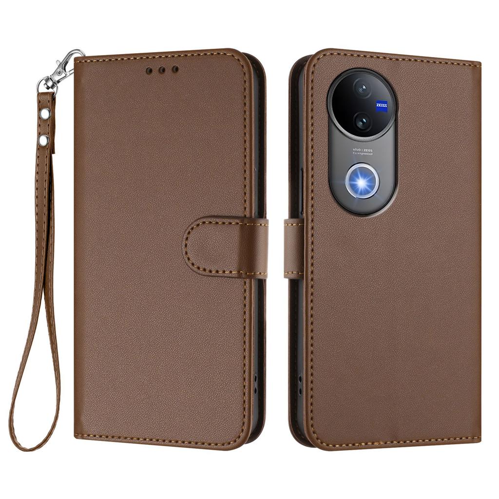 For vivo V50e 5G/vivo V50 5G Leather Case Wallet Stand Phone Cover with Wrist Strap