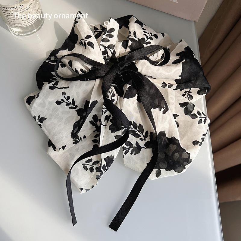 Korea Blume Haarspange für Frauen Elegant Schleife Haarspange Mädchen Schwarz Krabbe Haarspange Retro Halb-Klammer Haarnadel Haarschmuck