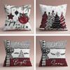 2Pcs 45x45cm Xmas Throw Pillow Case Microfiber Pillow Shell Sofa Pillowcase  Children