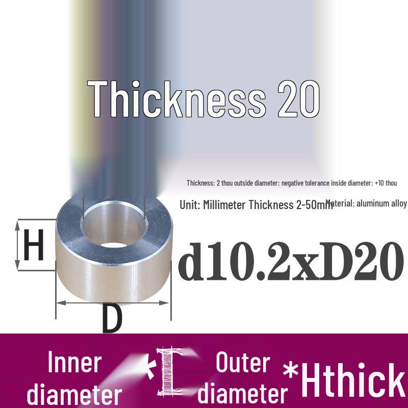 Außen-Ø 20mm Aluminiumlegierung Flache Unterlegscheibe Abstandshalter mit M6/M8/M10/M12 Innenloch - Metallwellenbuchse Isoliersäule.