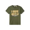 Levis Letter Logo Printed Crew Neck Short Sleeve T-Shirt Men Tops Green A9228-0001