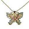 Medieval Same Necklace, Retro Chinese Style Butterfly Pendant, Gold Heart-Shaped Diamond-Encrusted Light Luxury Personalized Necklace