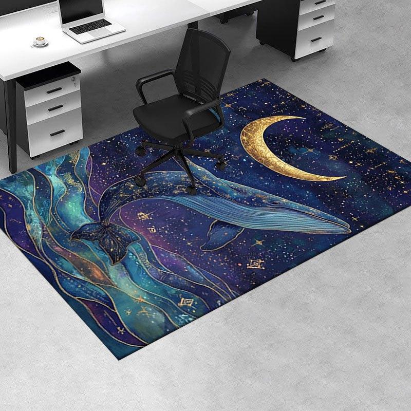 "Whale Moon Constellation Art Print - Celestial Ocean Decor"Office Mat Home Decor Office Desk Chair Rugs Chair Carpet for office Chair Mat G