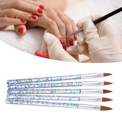 5 Stuks/Set Nail Art Liner Zachte Pels Nagelschilderen Acryl Schilderen Kwast Pen Gereedschap voor Schoonheid