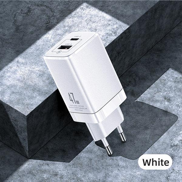 USAMS Land. Network. T41 Usb-C+Usb Gan 47Wpd+Qc (OnlyHead) Fast Charging White/White Cc137Tc02 (Us-Cc137)