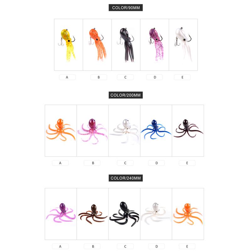 MEREDITH Package Lead Fishing Lure 23g 9cm Long Tail Soft Octopus Artificial Silicone Soft Bait