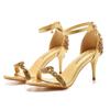 7cm Temperament Light Mouth Strap Thin Heel Sandals Crystal Yellow Diamond Wedding Shoes Sexy Fish Mouth Summer Sandals