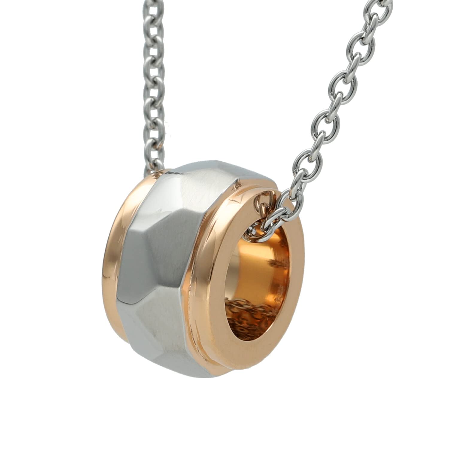 

[Shinjuku Gin no Kura] Hammered Rose Gold Ring, Surgical Stainless Steel Necklace, Pendant for Women, Hypoallergenic