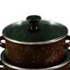 3 Pack Enamel Stockpot with Lid for Versatile Cooking