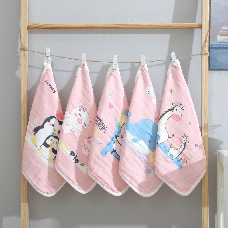 Набор из 5 уникальных шестислойных полотенец для лица из чистого хлопка высокой плотности — фото 9