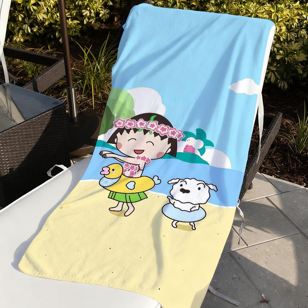 Cartoon Cute C-chibi M-maruko Chan Towel Towels For Beaches Yoga Studios Gyms Hot Springs Swimming Pools And Picnics