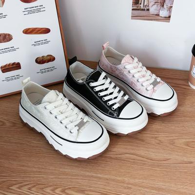 Platform Canvas Shoes Women'S Shoes Summer Heightening Shoes Student Versatile Muffin Casual Board Shoes