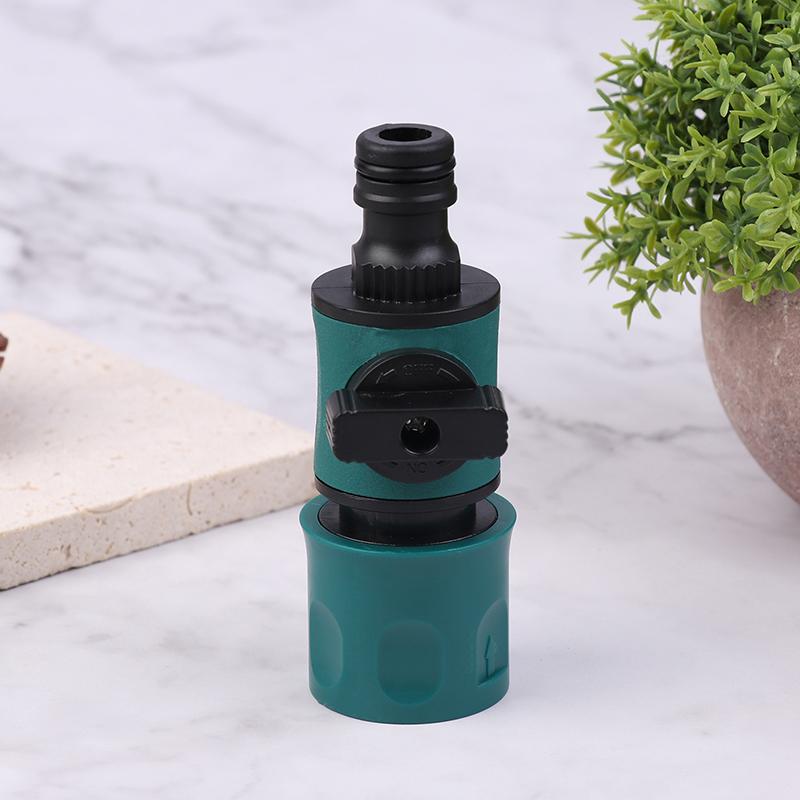 Garden Hose Pipe In-Line Faucet Tap Shut Off Valve Fitting Watering Irrigation Quick Connector With Valve Garden Gadget