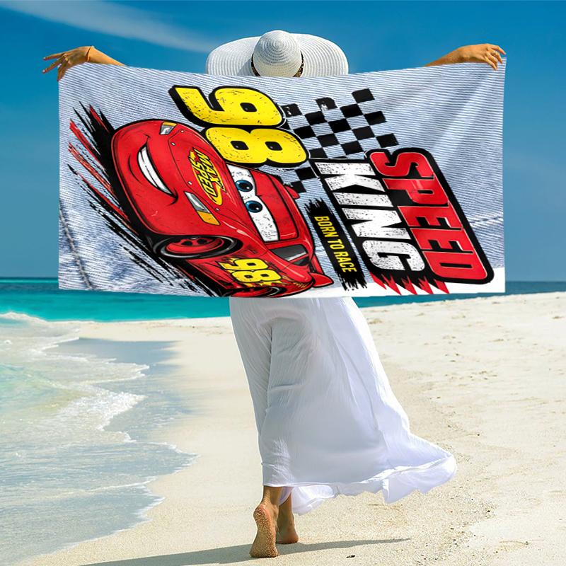 Lightning McQueen Beach Towel Outdoor Camping Beach Towel for Vacation Swim Outdoor Pool Absorbent Bath Towel