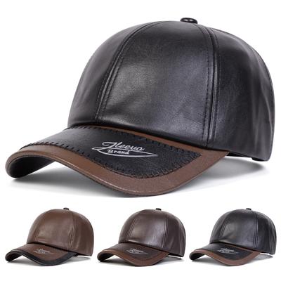 Cappellino da Baseball Unisex con Visiera a Contrasto Stampa Lettere Regolabile in Pelle PU Cappellini Invernali Caldi Primavera Autunno Sport All'Aperto Viaggio per Donna Uomo