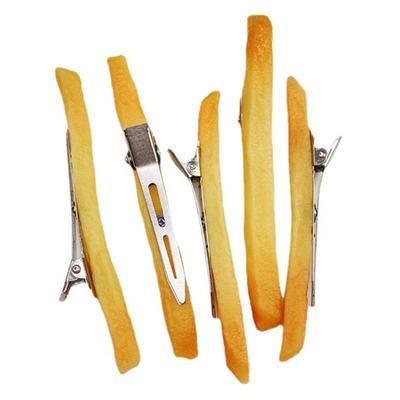 Haarspangen in Lebensmittelform Pommes Frites Haarspange Rutschfeste Haarspangen Abteilklammern für den täglichen Gebrauch Cosplay und Themenparty
