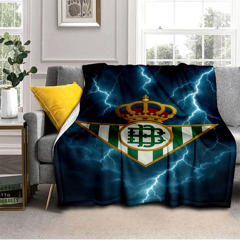 Football Betis Crest Design Blanket Lightweight Ideal Bedding Blanket Perfect for Travel, Camping, Living Rooms, Offices, Sofas, Fan Christmas gift